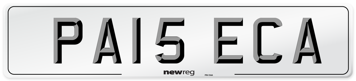 PA15 ECA Number Plate from New Reg